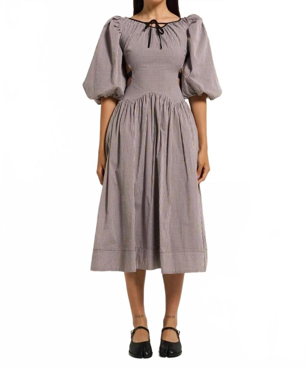 NEW ALLINA LIU women's emma dress in chocolate gingham
